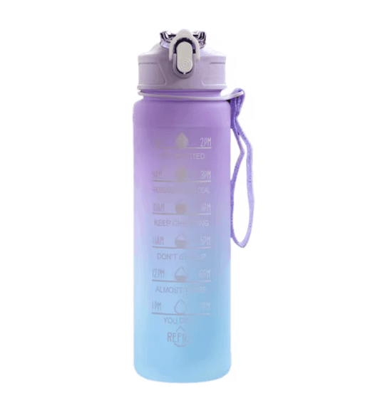 Sports Water Bottle with Time-Tracking Straw – Leak-Proof Locking Flip Cover for Outdoor Adventures
