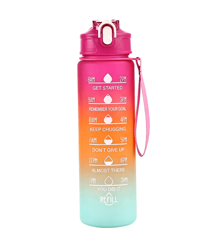 Sports Water Bottle with Time-Tracking Straw – Leak-Proof Locking Flip Cover for Outdoor Adventures