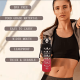 Sports Water Bottle with Time-Tracking Straw – Leak-Proof Locking Flip Cover for Outdoor Adventures