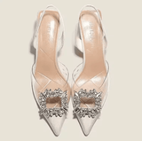 Spring & Autumn Women’s High Heels – Sexy Crystal Transparent Pointed Toe Fashion Shoes