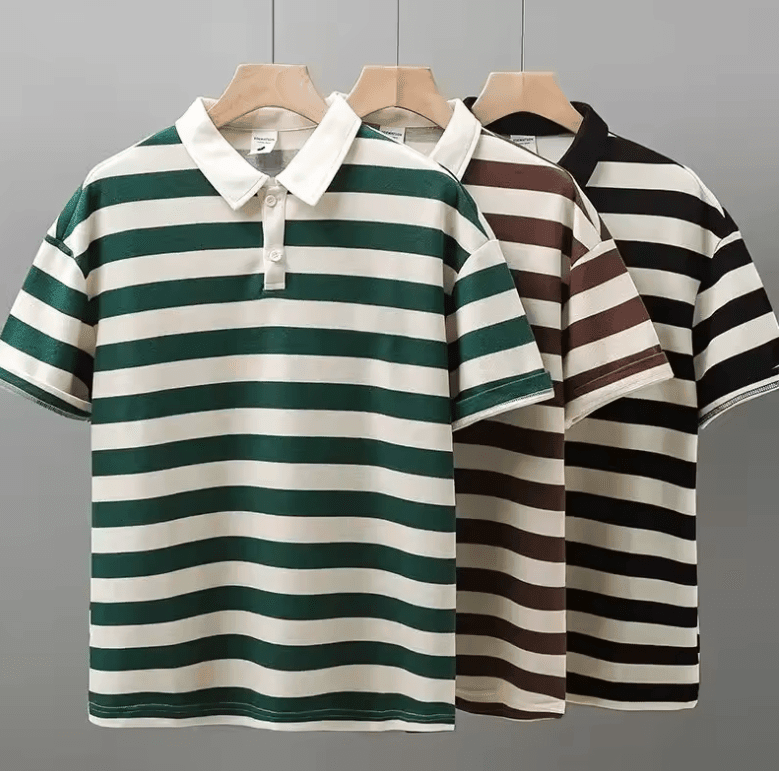 🔥 Striped Polo Shirt for Men & Women – Stylish, Casual & Summer-Ready! 👕☀️