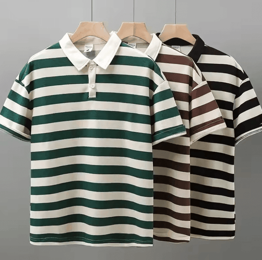 🔥 Striped Polo Shirt for Men & Women – Stylish, Casual & Summer-Ready! 👕☀️