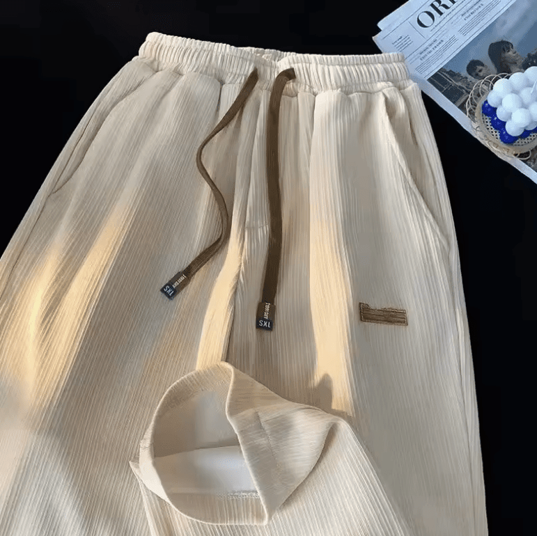Summer New Ice Silk Loose-Fit Pants – Men’s & Women’s Straight-Leg Wide-Leg Casual Trousers