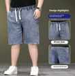 🔥 Summer Thin Plus Size Elastic Waist Denim Shorts for Men – Comfortable & Stylish