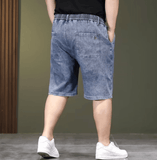 🔥 Summer Thin Plus Size Elastic Waist Denim Shorts for Men – Comfortable & Stylish