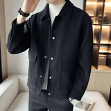 Trendy Corduroy Work Jacket for Men – Spring & Autumn 2025 High-End Casual Loose Fit | Stylish Lapel Design