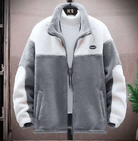 Trendy Men’s Winter Fleece-Lined Woolen Jacket – Thickened Casual Parka | Warm Loose Fit for Outdoor Wear