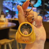 Luminous Capybara Keychain - Cute Space Capsule Pendant