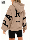 Trendy Loose Casual Pullover Hoodie with Letter Print