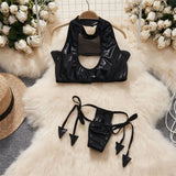 Black Cute Lolita Mini Dress with Ruffle Bow