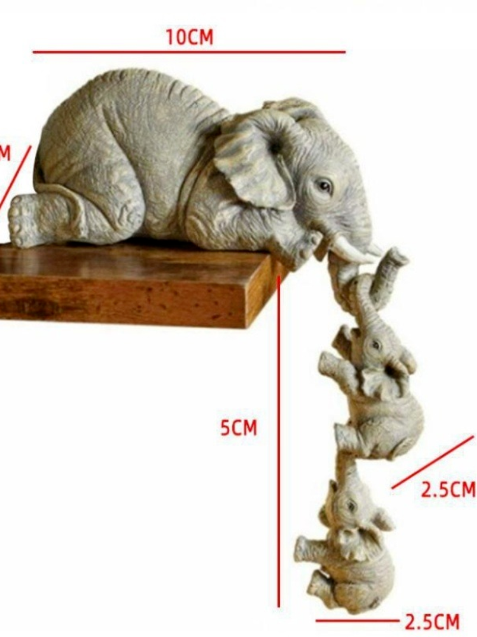 Cute Elephant Figurines Set with Baby Elephant