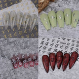 Retro 3D English Letters Nail Stickers - 4/8 Sheets