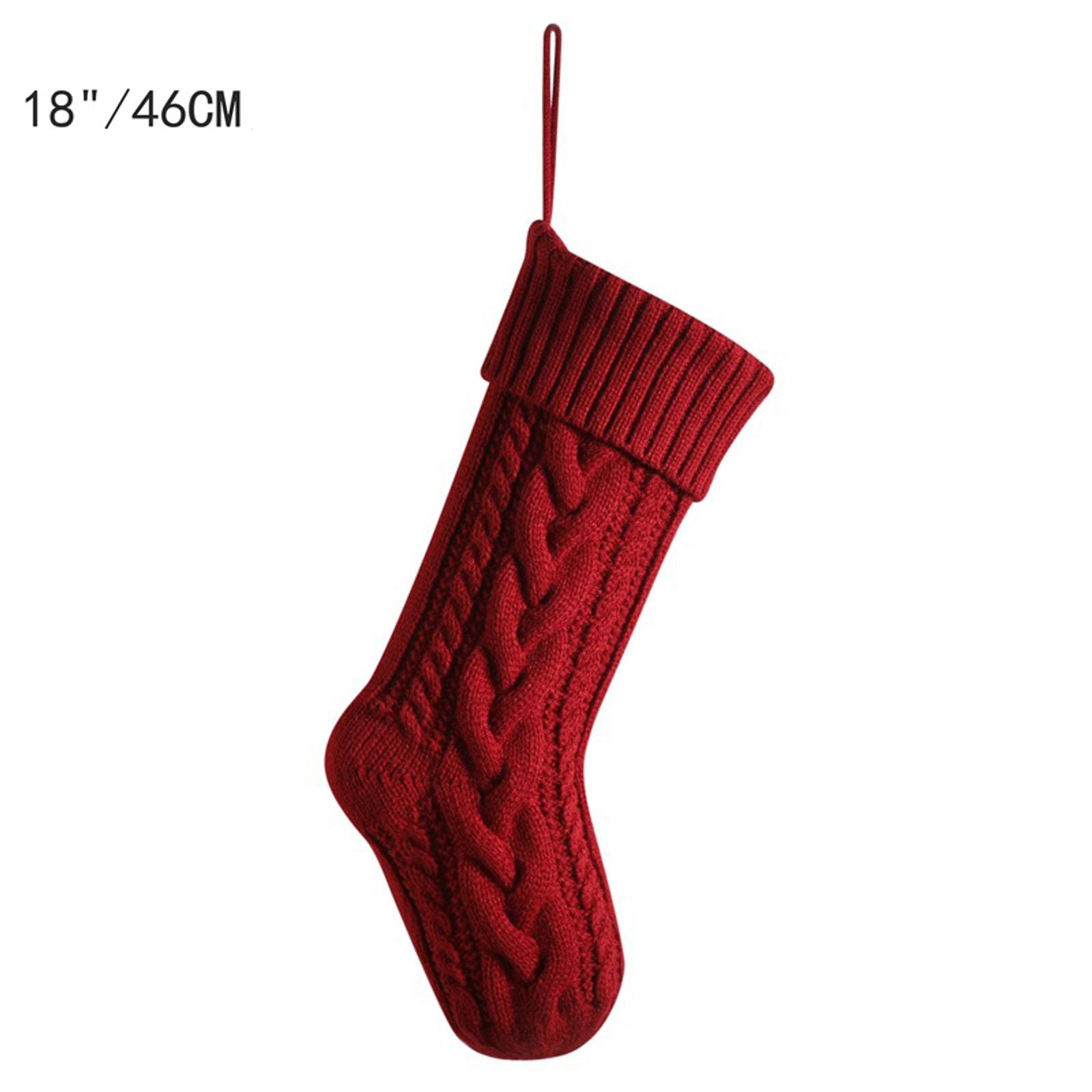Large Cable Knit Christmas Stockings for Kids