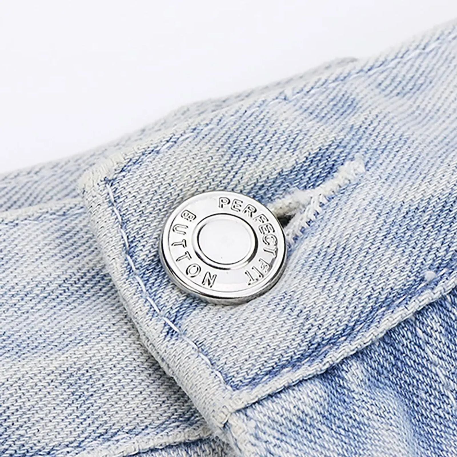 6pcs Adjustable Sew-Free Vintage Metal I-Buttons for Jeans