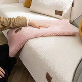 Nordic Lamb Wool Sofa Cover - Plush Warm Cushion Protector