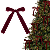 20pcs Burgundy Velvet Bows for Christmas Tree Decoration