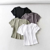 Summer Sexy Women’s O-neck Short Sleeve Crop Top