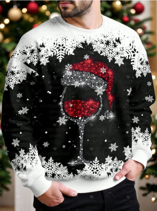 Men's Christmas Sweatshirt with Snowman Design