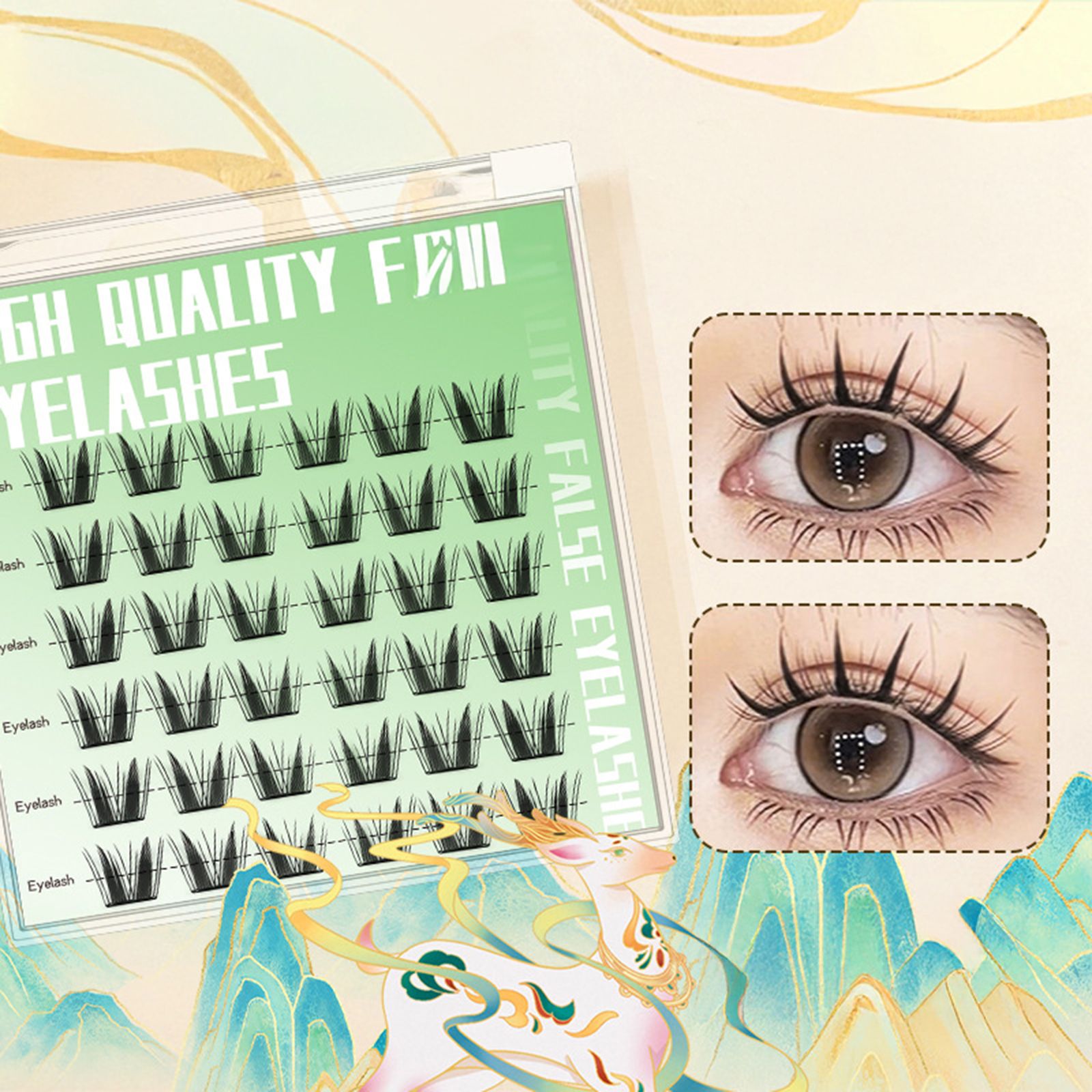 Natural Press-On Lash Clusters for Cosplay & Everyday Wear