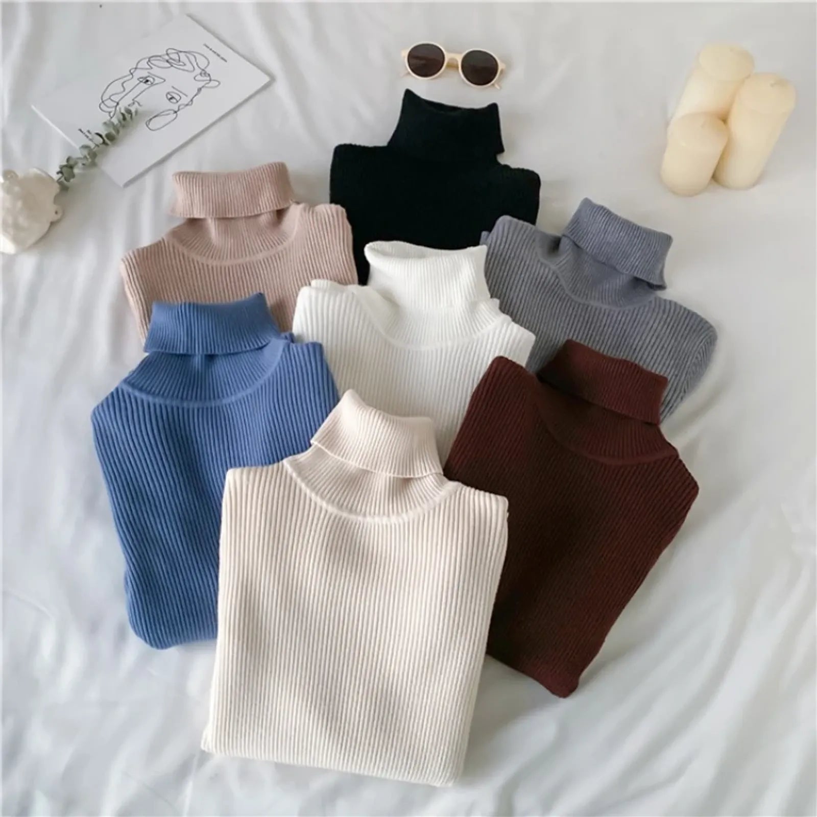 Women's Warm Turtleneck Jumper Sweater