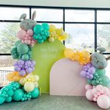 Happy Easter Arch Garland Kit with Rabbit Foil Balloons