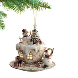 2D Acrylic Christmas Tree Pendant Ornament for Car Mirror