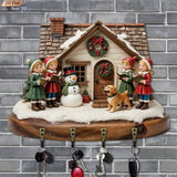 2D Christmas Carol Scene Wooden Keyframe with Hooks