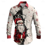 Men's Christmas Elk Graphic Long Sleeve Shirt