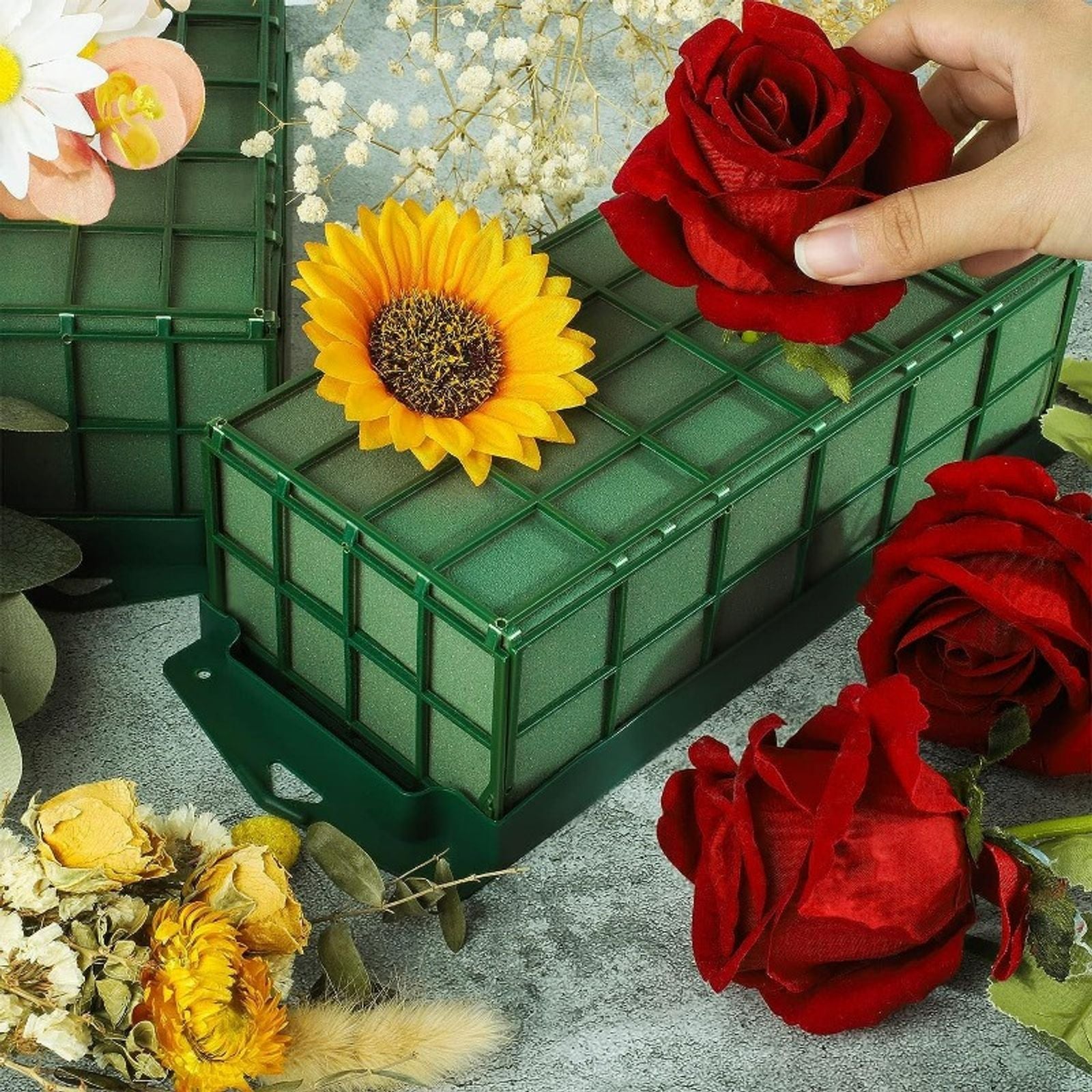 Large Green Floral Foam Cage for Flower Arrangements