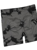 2pcs Women's High-Waist Tie-Dye Yoga Shorts