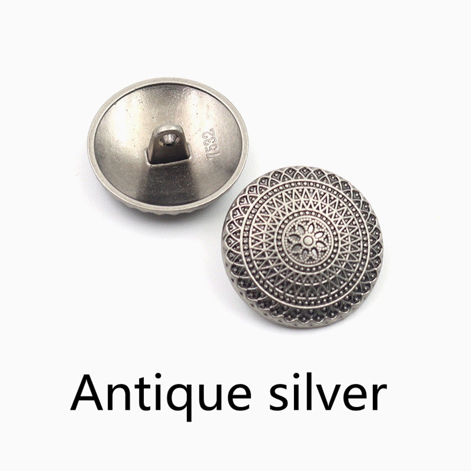 10pcs Vintage Pattern Metal Shank Buttons for Clothing