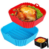 Silicone Air Fryer Pot Tray - Reusable BBQ Baking Mold