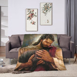 Cristo Jesus Flannel Blanket - Warm Bedding Throw