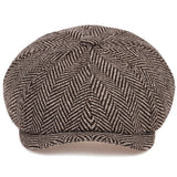 Fashion Wool Newsboy Cap - Herringbone Flat Cap