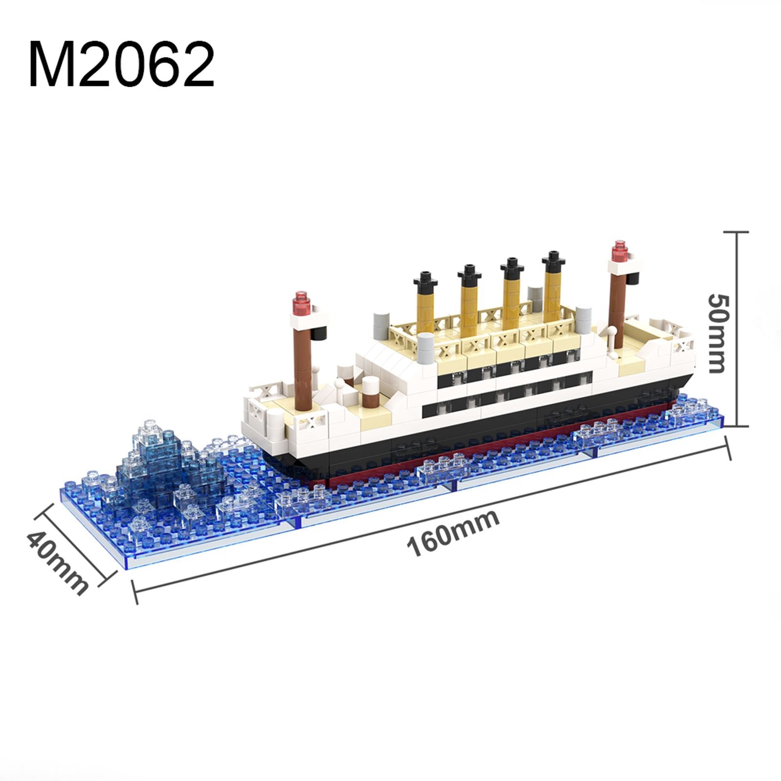 1878 PCS Cruise Ship Model Building Block Set
