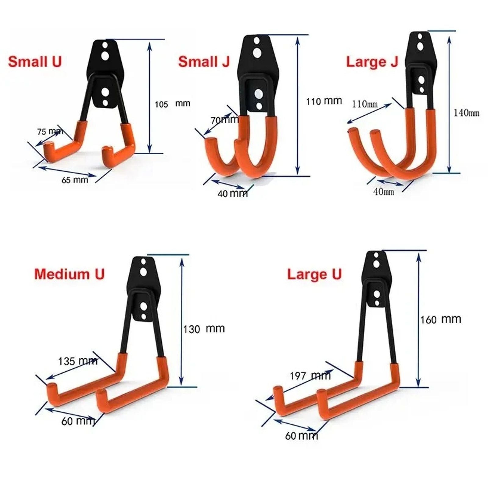 Heavy Duty Metal Wall Mount Bicycle Hanger Hooks