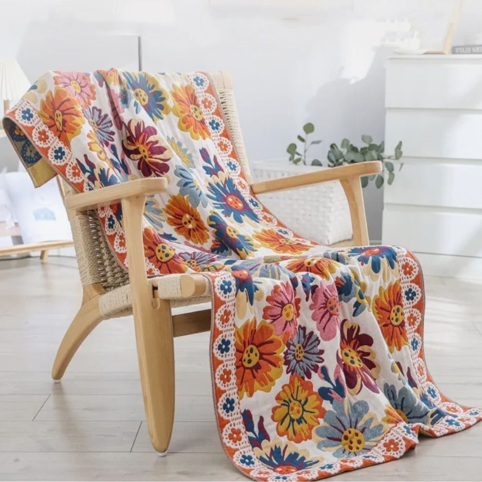 Pure Cotton Floral Towel Blanket