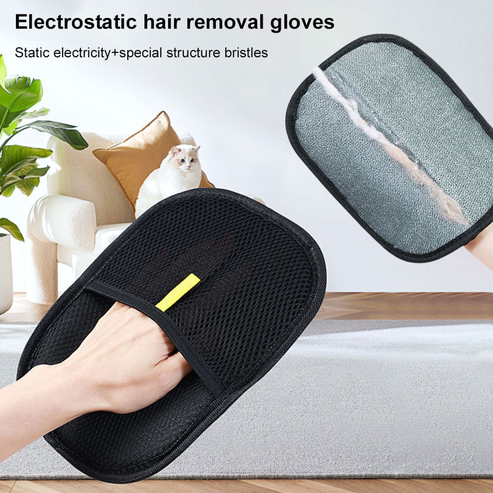 Double-Sided Pet Hair Remover Gloves for Dogs and Cats