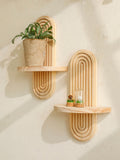 Boho Style Wooden Geometric Wall Shelves