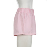 Striped Print Casual Shorts for Women