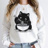 Kawaii Cat Eating Ramen Sweatshirt
