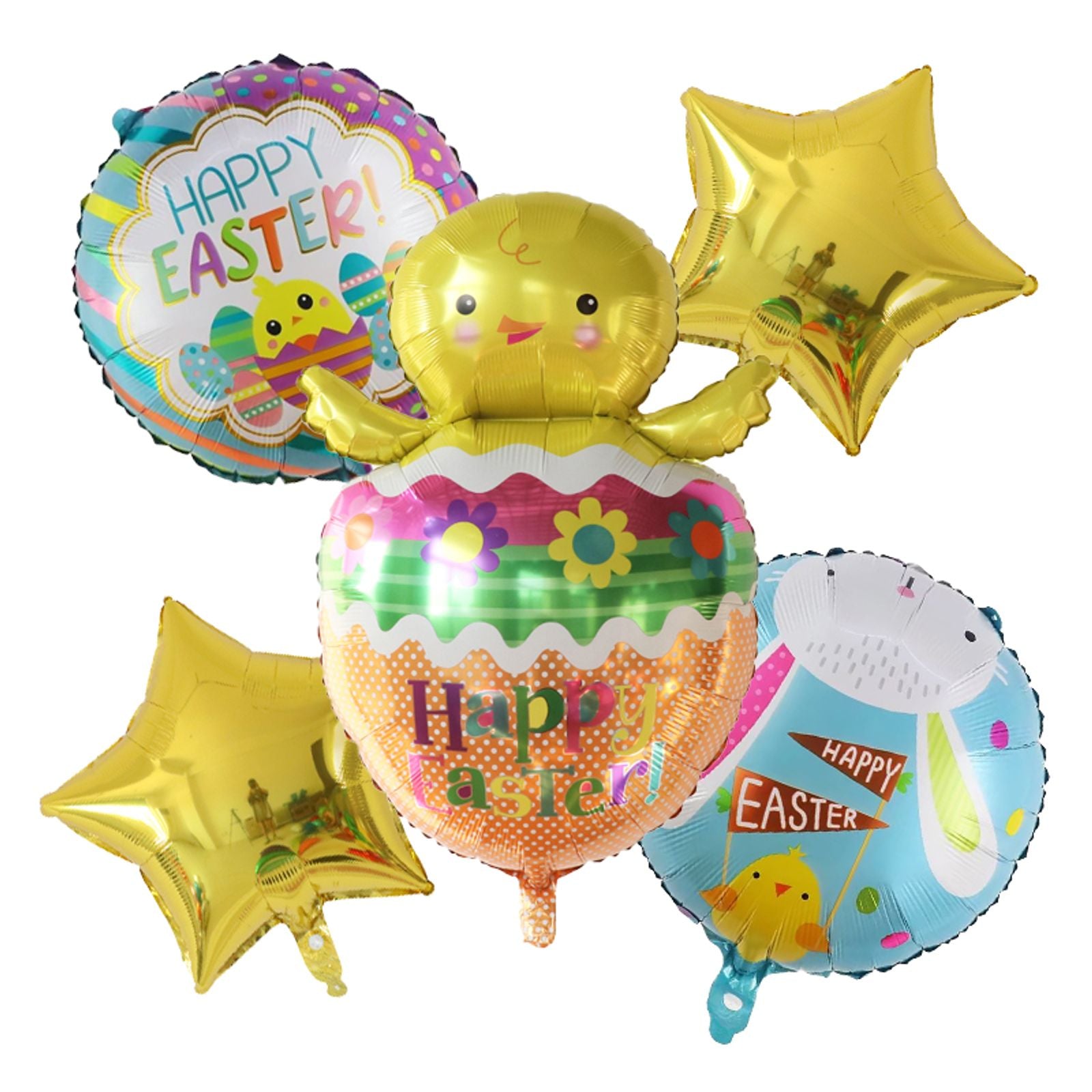 5 Pcs Cartoon Rabbit Foil Balloons for Easter & Birthday