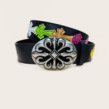 Unisex Luxury Designer Belt with Colorful Retro Punk Style