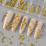 Y2K Punk Metal Nail Charms - 12 Grids Alloy Rivets