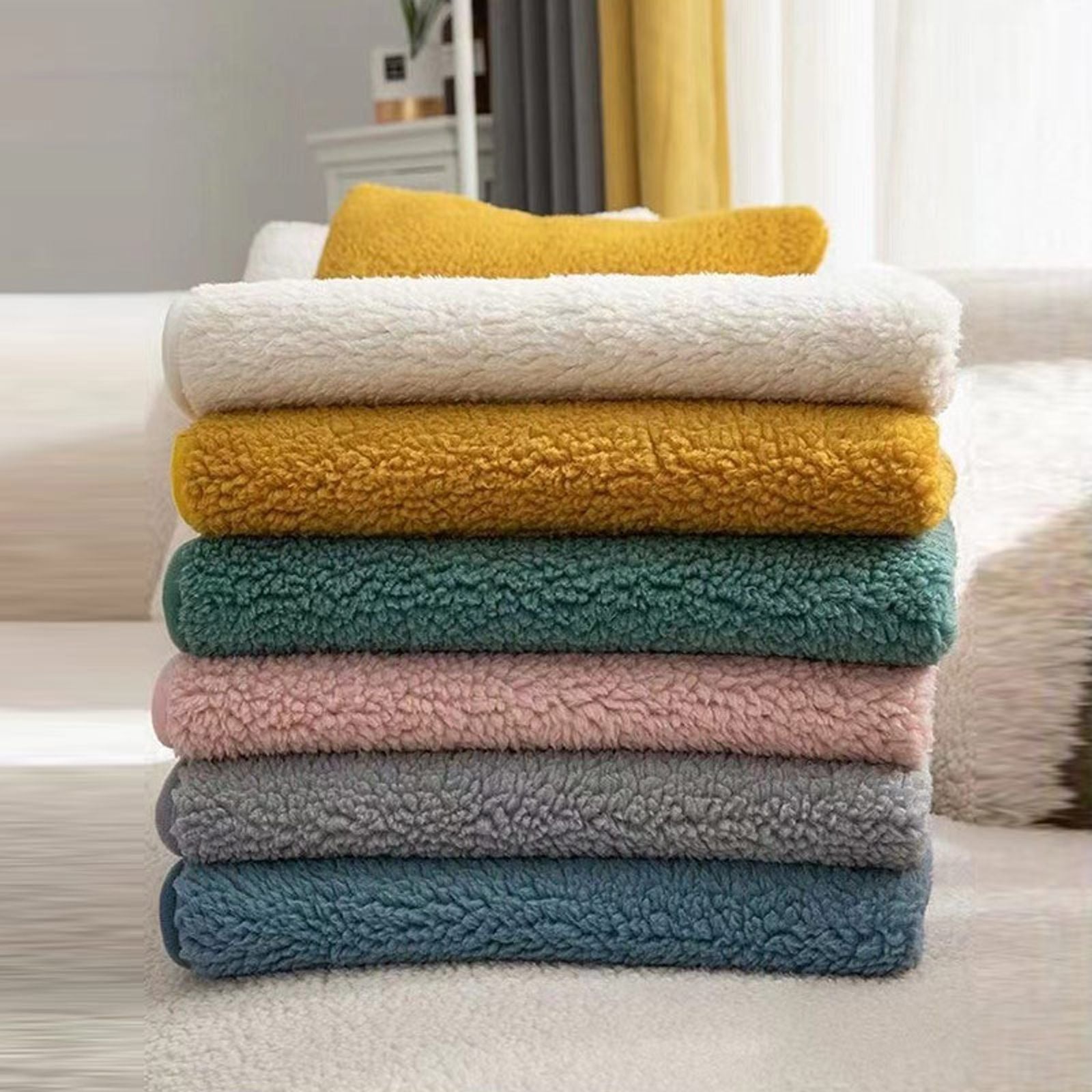 Nordic Lamb Wool Sofa Cover - Plush Warm Cushion Protector