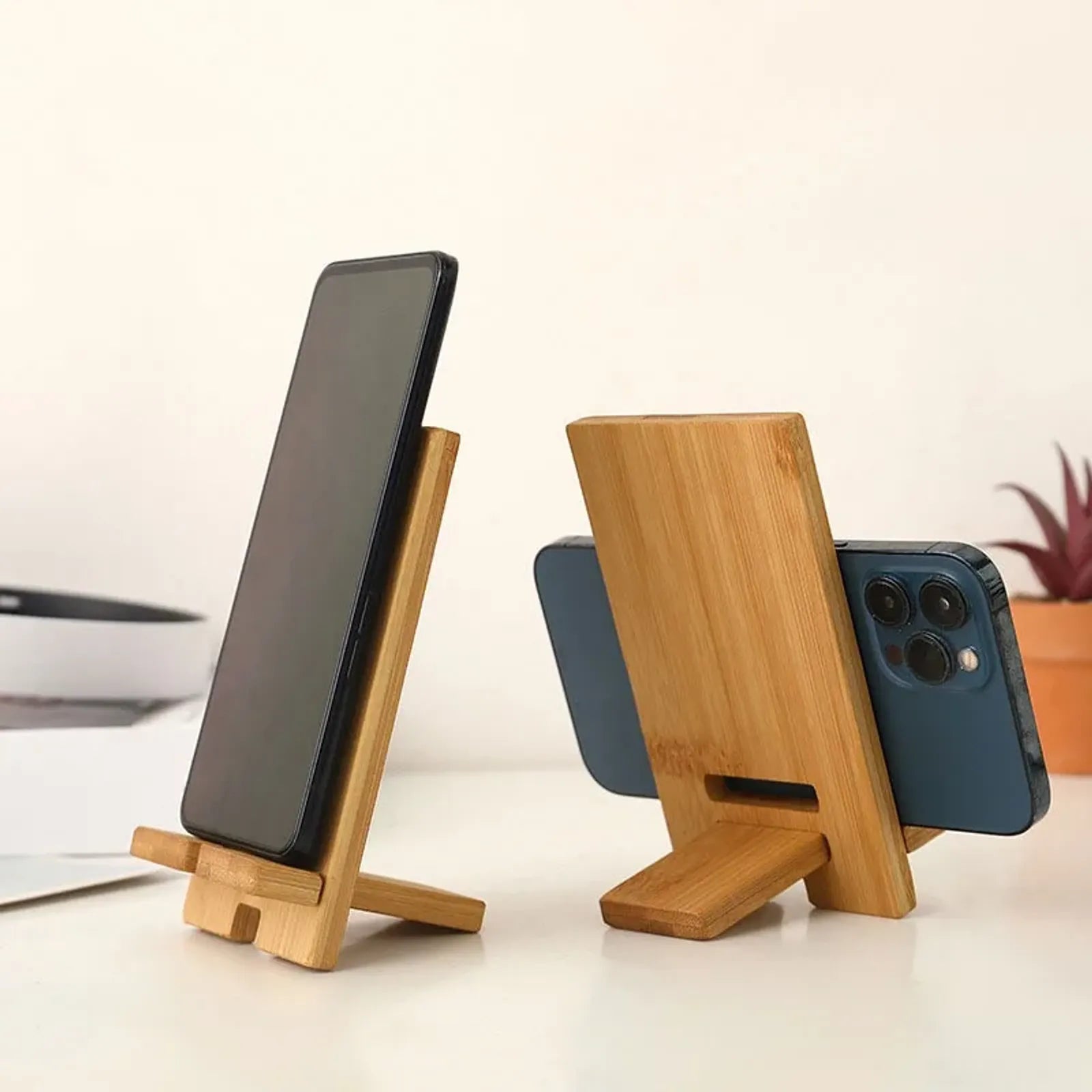 Bamboo Phone Holder - Multi-functional Charging Stand