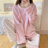 Thick Warm Women's Fleece Pajamas Set