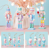 4PCS Macaron Nutcracker Soldier Christmas Tree Pendants