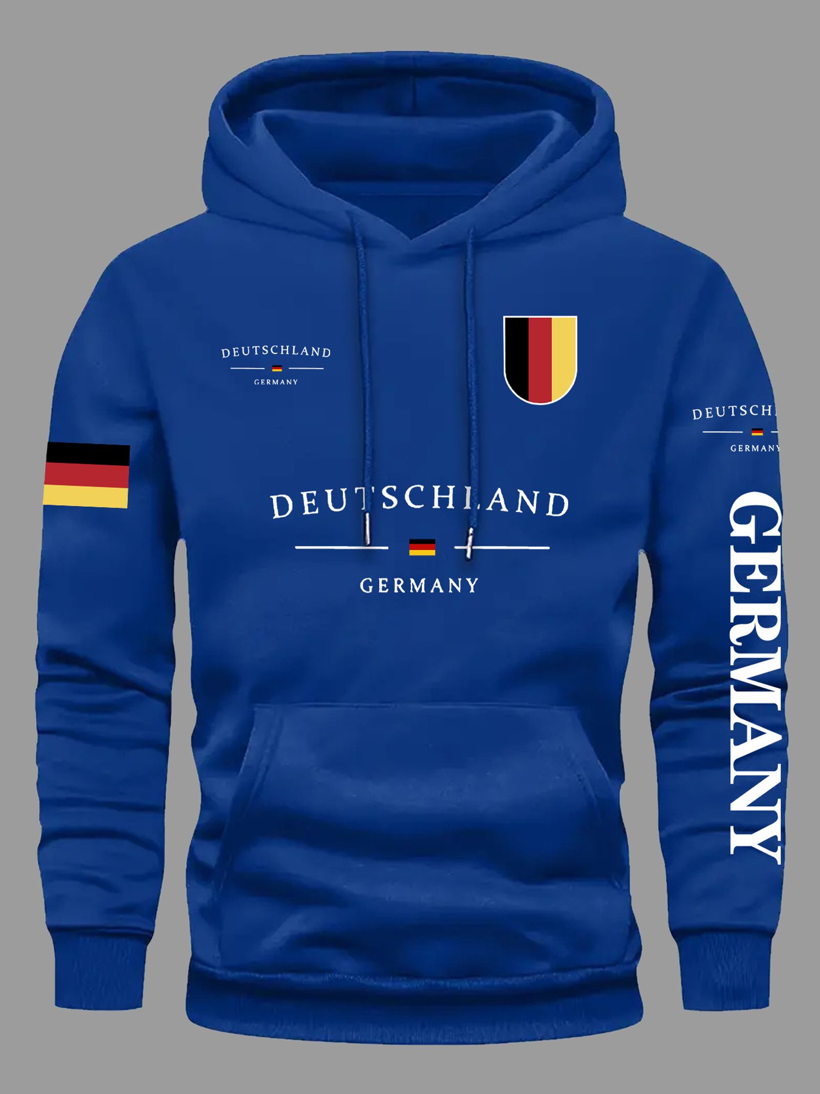 German Flag Print Hooded Sweatshirt for Men and Women
