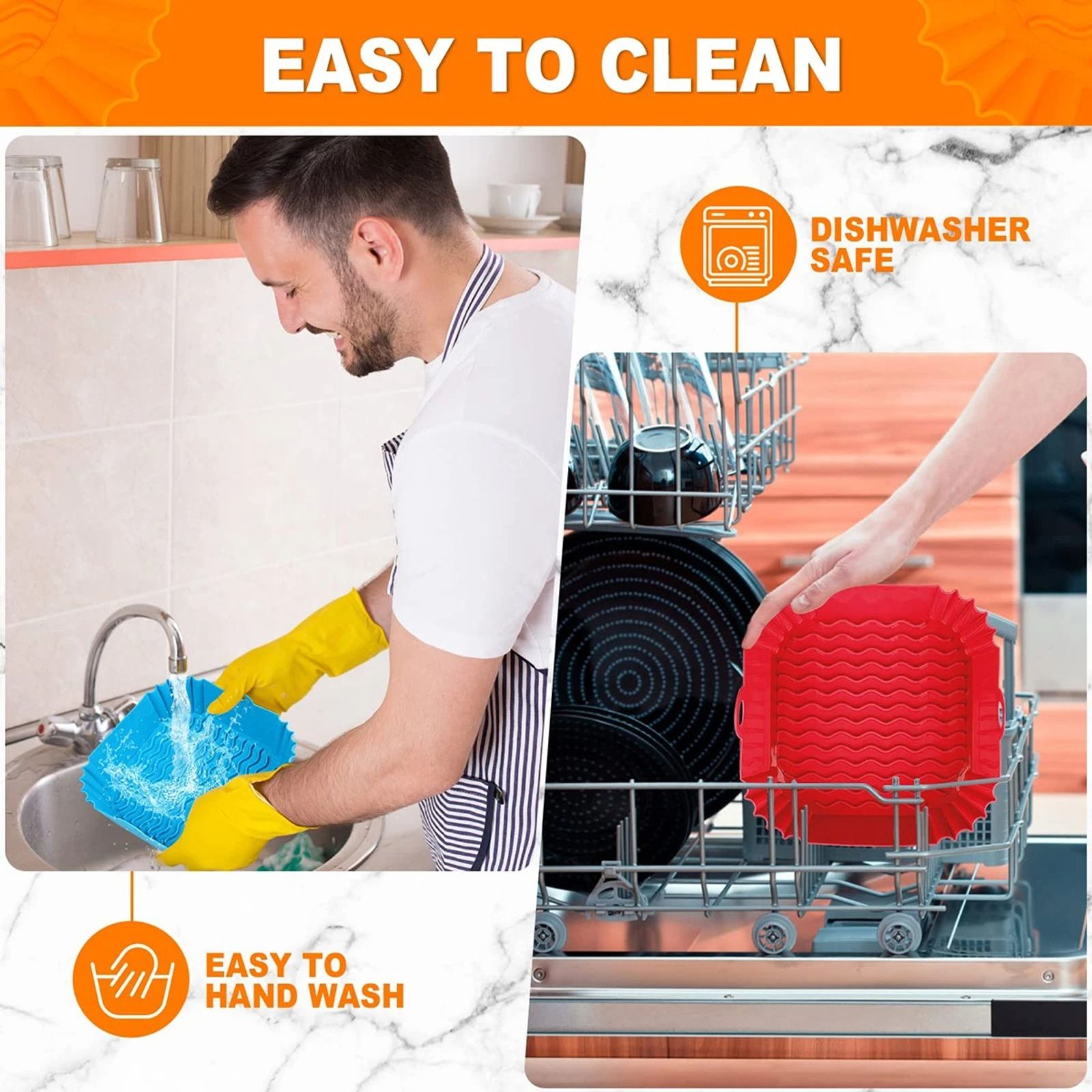 Silicone Air Fryer Pot Tray - Reusable BBQ Baking Mold